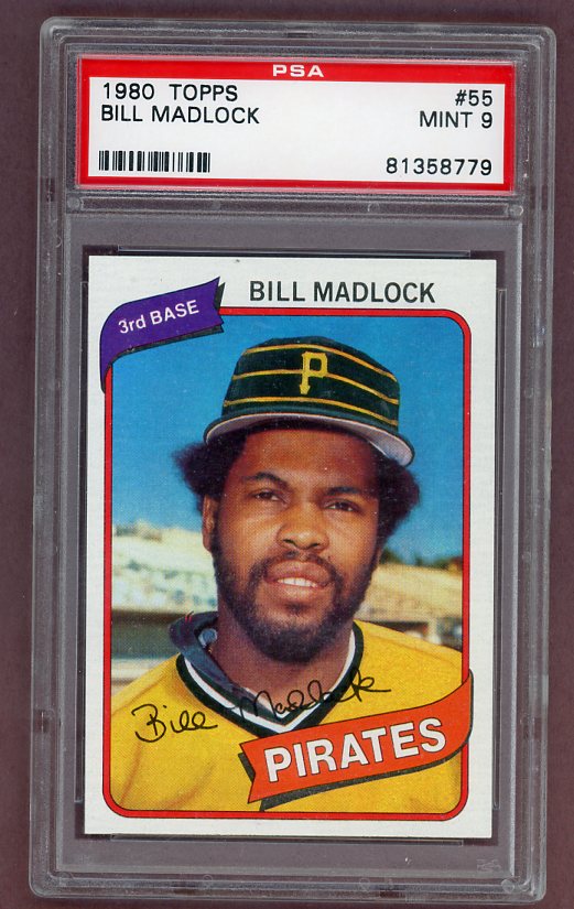 1980 Topps Baseball #055 Bill Madlock Pirates PSA 9 MINT 526274