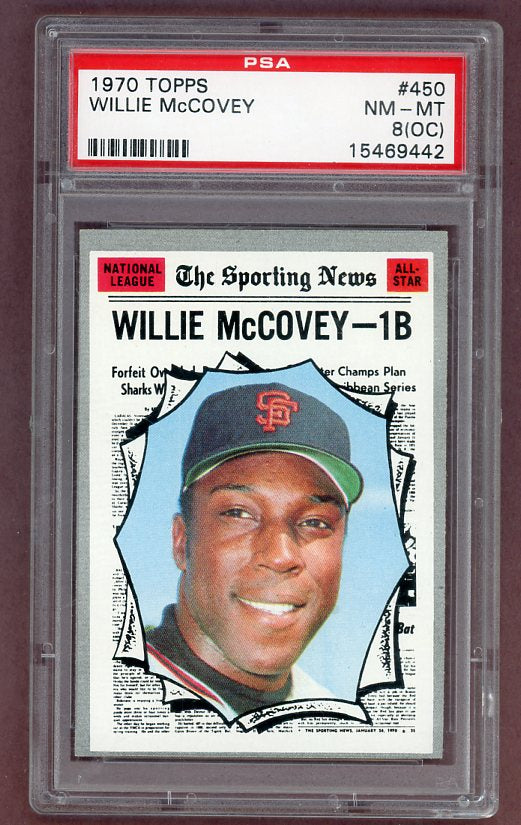 1970 Topps Baseball #450 Willie McCovey A.S. Giants PSA 8 NM/MT oc 526282