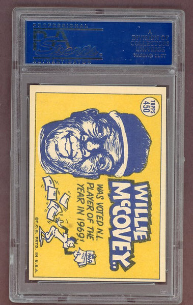 1970 Topps Baseball #450 Willie McCovey A.S. Giants PSA 8 NM/MT oc 526282