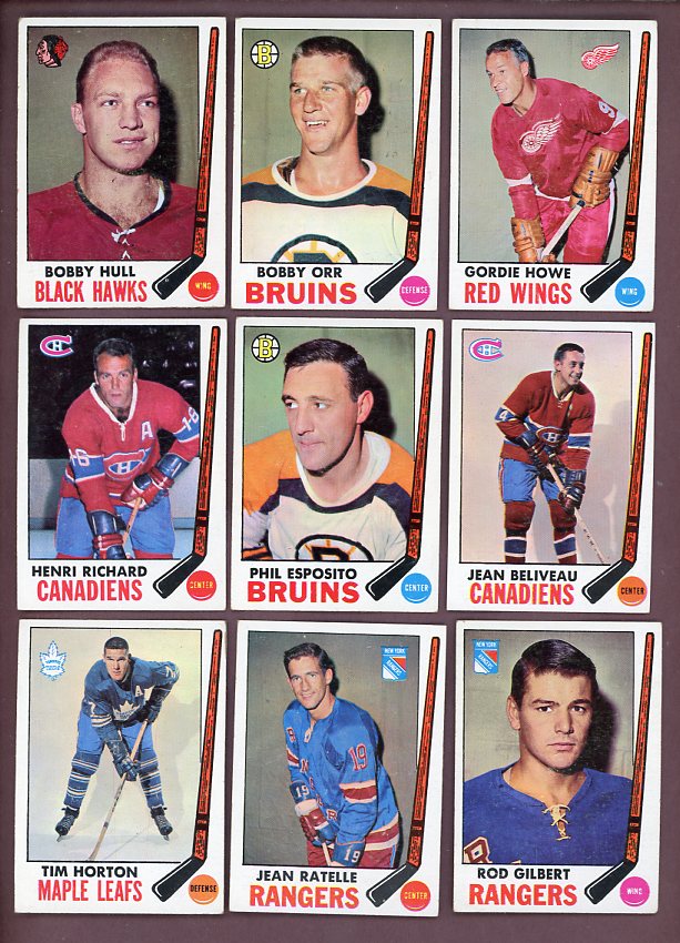 1969 Topps Hockey Near Set (-7) EX Hull Orr Howe Esposito 526305
