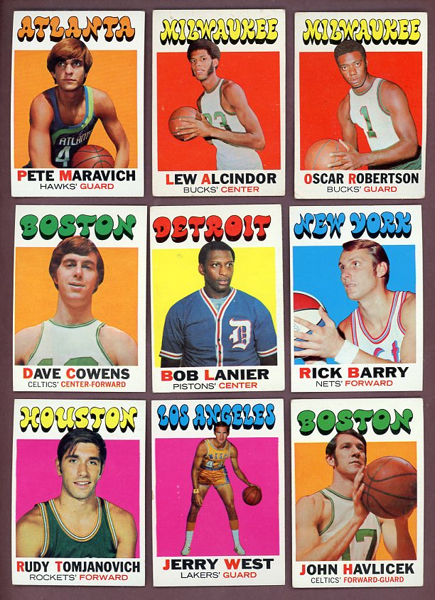 1971 Topps Basketball Near Set (-10) Upper Mid Grade Alcindor West 526308