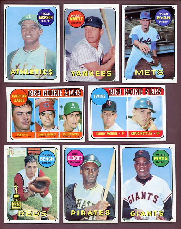 1969 Topps Baseball Complete Set Nice Shape Mantle Jackson Ryan 526309
