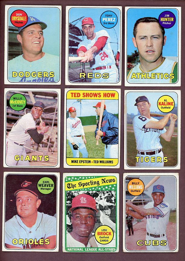 1969 Topps Set Lot 270 Diff Low Grade Drysdale Kaline Morgan 526312