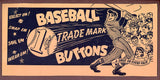 1950's Baseball Trademark Buttons Display Header Card 526325