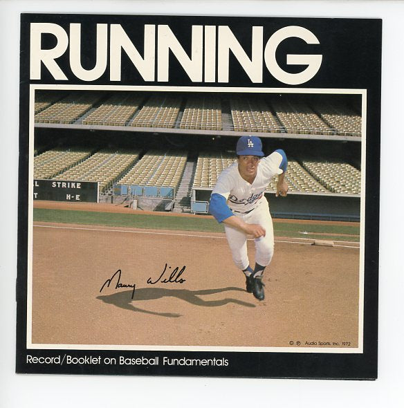1973 Audio Sports Record Booklet Running Maury Wills Dodgers 526328