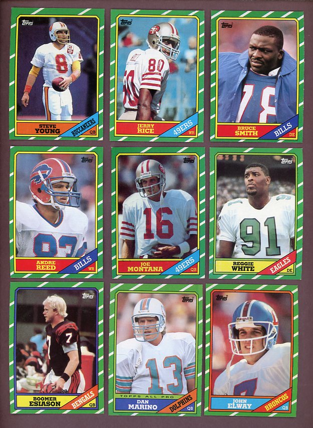 1986 Topps Football Complete Set EX-MT/NR-MT Rice Young Smith 526332