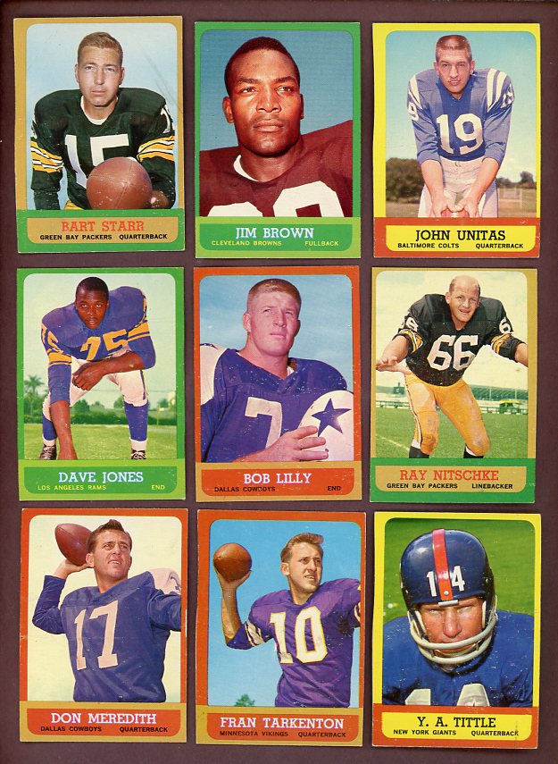 1963 Topps Football Complete Set Nice Shape Lilly Brown Unitas 526334