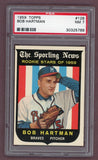 1959 Topps Baseball #128 Bob Hartman Braves PSA 7 NM 526385