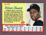 1962 Post Baseball #173 Roberto Clemente Pirates Blue Lines EX-MT 526592