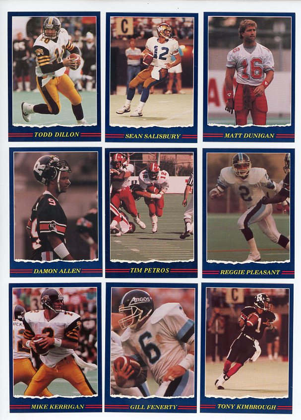 1989 Jogo CFL Football Complete Set EX-MT/NR-MT Salisbury Fenerty 526608
