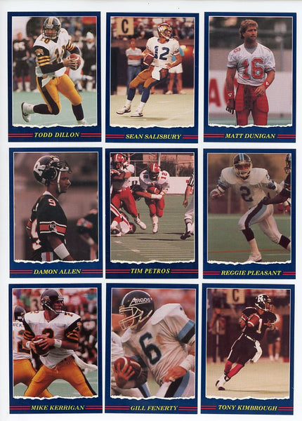1989 Jogo CFL Football Complete Set EX-MT/NR-MT Salisbury Fenerty 526608