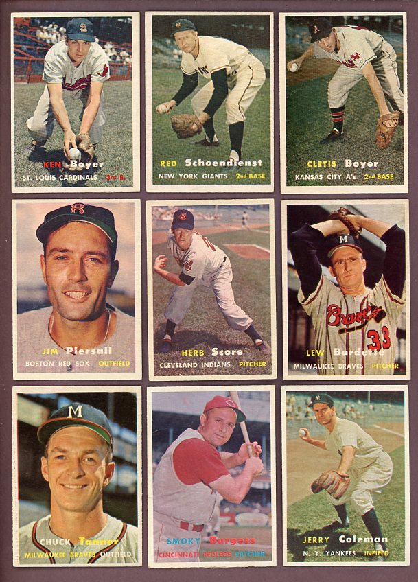 1957 Topps Set Lot 154 Diff EX-MT Schoendienst Boyer Score 526624