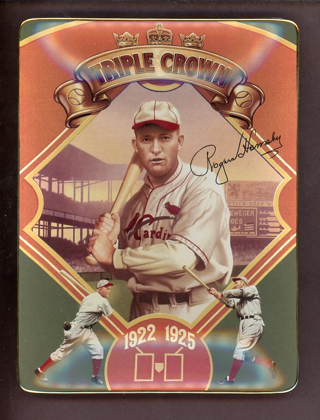 1997 Bradford Exchange Rogers Hornsby Triple Crown Plate 526625