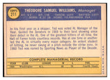 1970 Topps Baseball #211 Ted Williams Senators EX-MT 527180