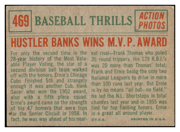 1959 Topps Baseball #469 Ernie Banks IA Cubs EX-MT 527201