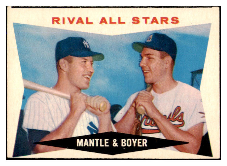 1960 Topps Baseball #160 Mickey Mantle Ken Boyer VG 527239