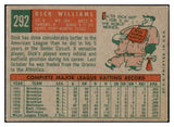 1959 Topps Baseball #292 Dick Williams A's EX-MT 527253