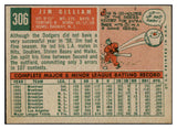 1959 Topps Baseball #306 Jim Gilliam Dodgers EX-MT 527260