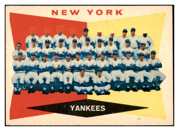 1960 Topps Baseball #332 New York Yankees Team EX-MT 527307