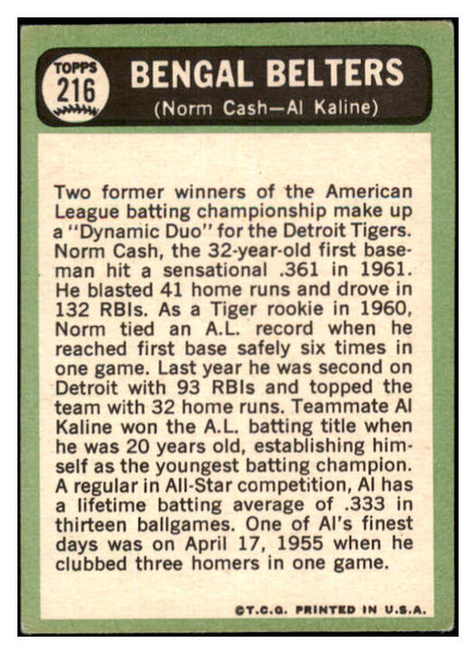 1967 Topps Baseball #216 Al Kaline Norm Cash VG-EX 527330