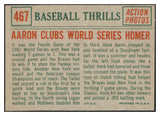 1959 Topps Baseball #467 Hank Aaron IA Braves VG-EX 527397