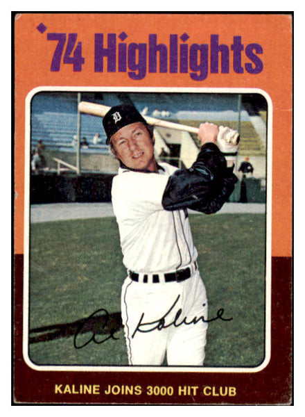 1975 Topps Baseball #004 Al Kaline HL Tigers VG-EX 527406