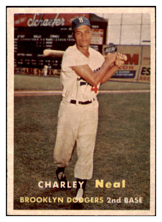 1957 Topps Baseball #242 Charlie Neal Dodgers EX-MT 527419