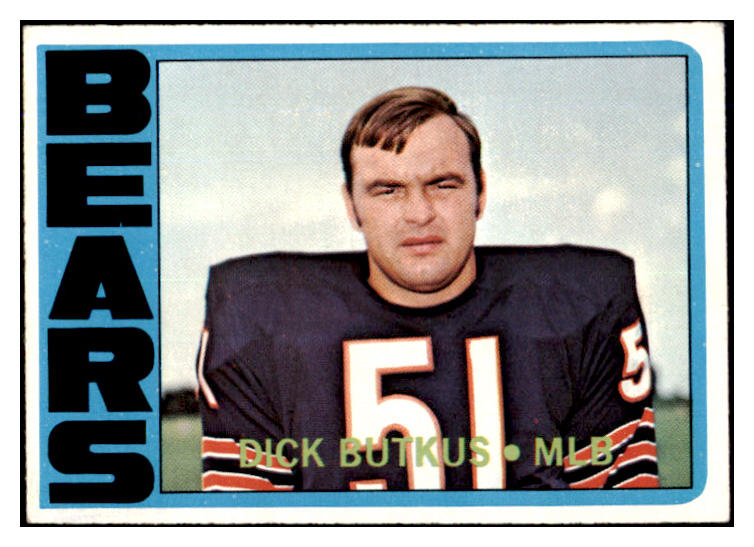 1972 Topps Football #170 Dick Butkus Bears EX 527448