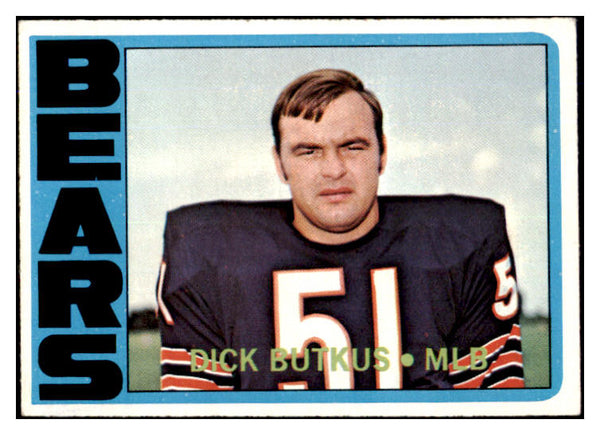 1972 Topps Football #170 Dick Butkus Bears EX 527448
