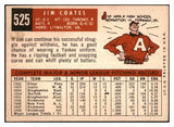 1959 Topps Baseball #525 Jim Coates Yankees EX 527472