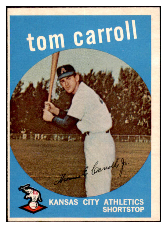1959 Topps Baseball #513 Tommy Carroll A's EX 527480