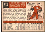1959 Topps Baseball #513 Tommy Carroll A's EX 527480