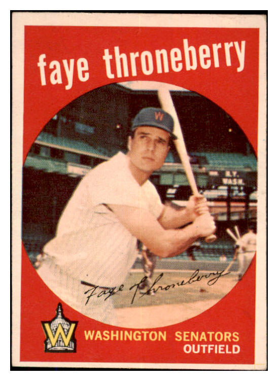 1959 Topps Baseball #534 Faye Throneberry Senators EX-MT 527483