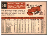 1959 Topps Baseball #540 Willie Miranda Orioles EX-MT 527489