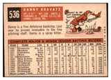 1959 Topps Baseball #536 Danny Kravitz Pirates EX-MT 527492