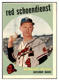 1959 Topps Baseball #480 Red Schoendienst Braves VG-EX 527495