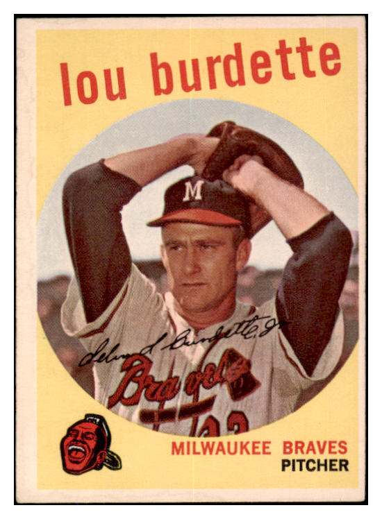 1959 Topps Baseball #440 Lou Burdette Braves EX 527496