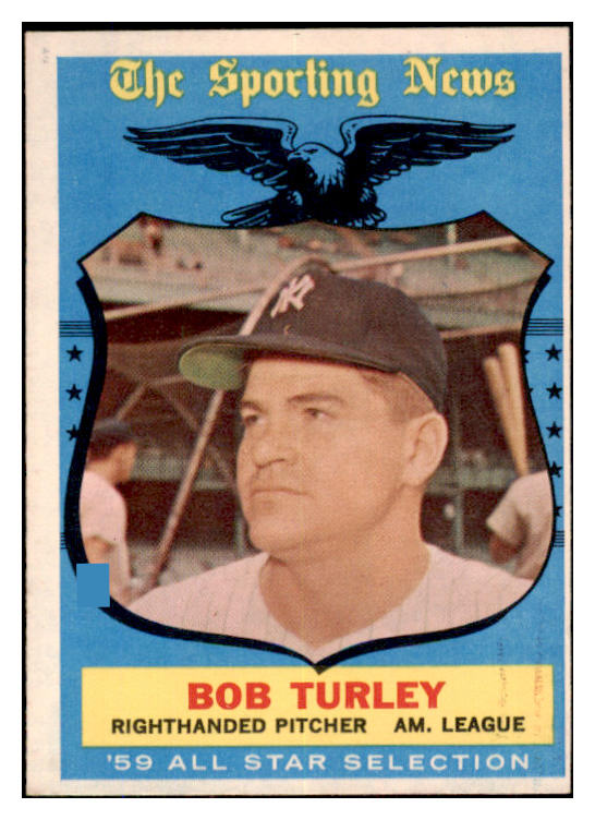 1959 Topps Baseball #570 Bob Turley A.S. Yankees VG-EX 527524