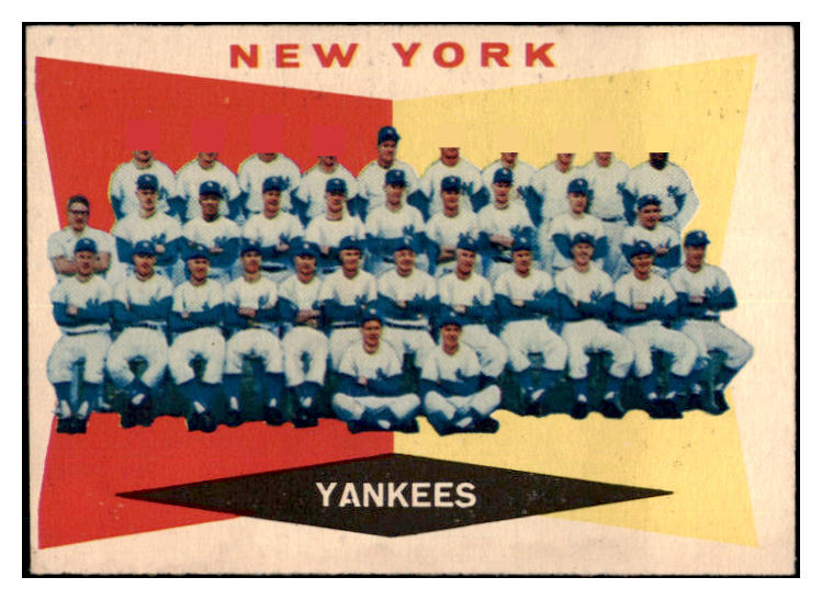 1960 Topps Baseball #332 New York Yankees Team EX 527538