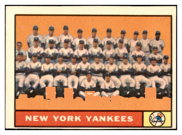 1961 Topps Baseball #228 New York Yankees Team EX 527539