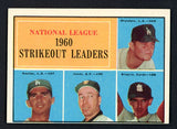 1961 Topps Baseball #049 N.L. Strike Out Leaders Sandy Koufax VG-EX 527561