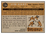 1960 Topps Baseball #136 Jim Kaat Senators EX+/EX-MT 527574