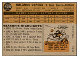 1960 Topps Baseball #450 Orlando Cepeda Giants EX 527587