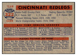 1957 Topps Baseball #322 Cincinnati Reds Team EX 527590