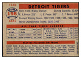 1957 Topps Baseball #198 Detroit Tigers Team VG-EX 527596