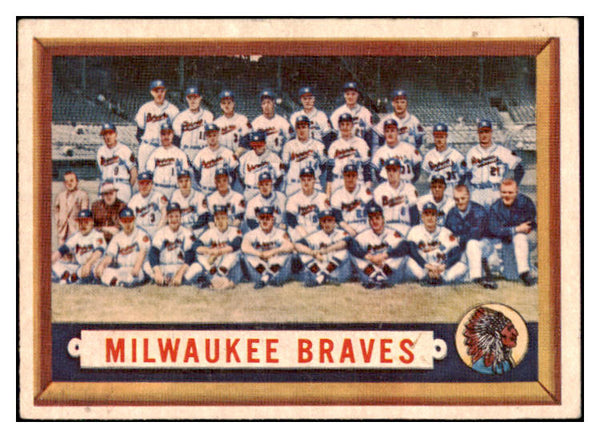 1957 Topps Baseball #114 Milwaukee Braves Team VG-EX 527598