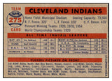 1957 Topps Baseball #275 Cleveland Indians Team EX+/EX-MT 527602