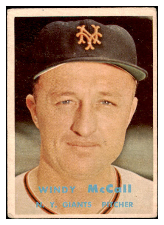 1957 Topps Baseball #291 Windy McCall Giants VG 527606