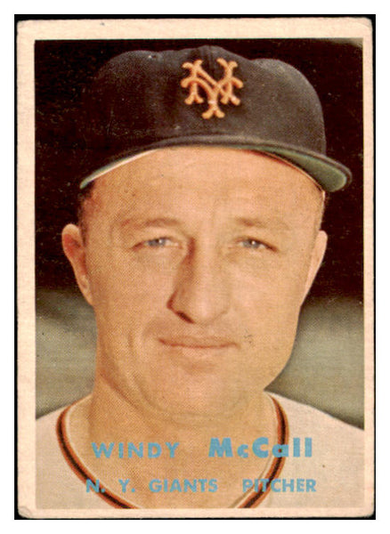 1957 Topps Baseball #291 Windy McCall Giants VG 527606