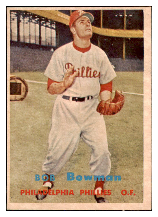 1957 Topps Baseball #332 Bob Bowman Phillies EX 527641
